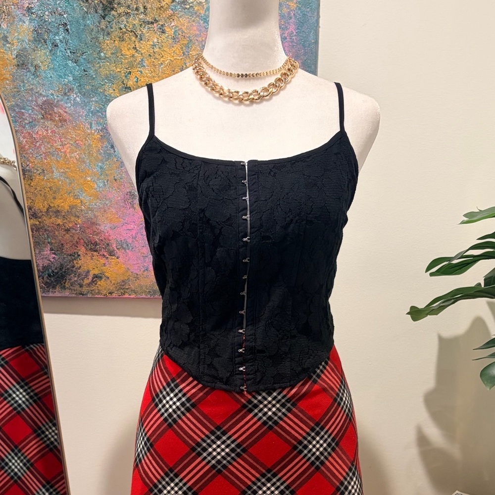 Target Wild Fable Black Lace Bustier Tank top size Large